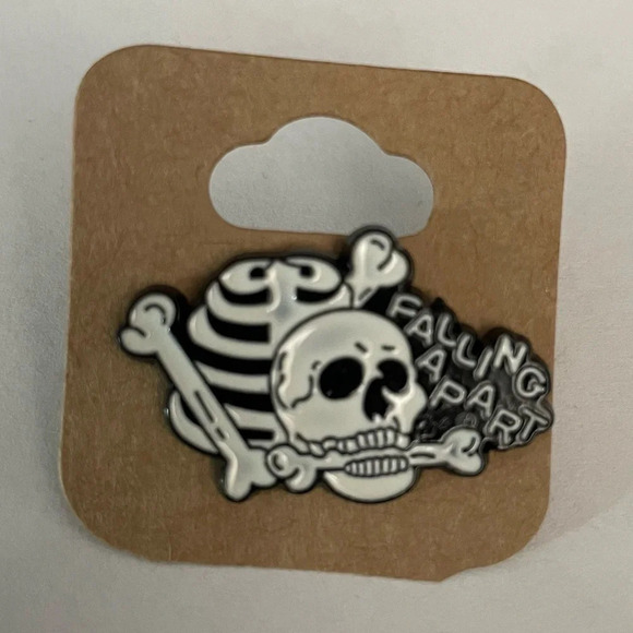 $5  when bundled - Skeleton Falling Apart Enamel Pin - Picture 1 of 1